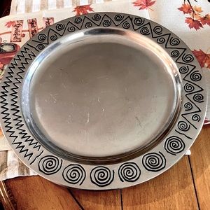 Wilton Armetale 14.25 inch Platters Reggae Pattern